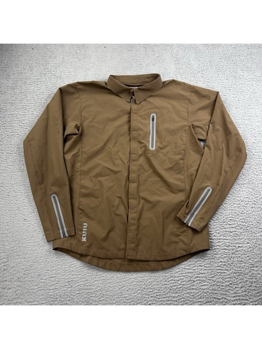 Kuiu Tiburon Snap Button Up Mens Short Brown Size Medium Long Sleeve